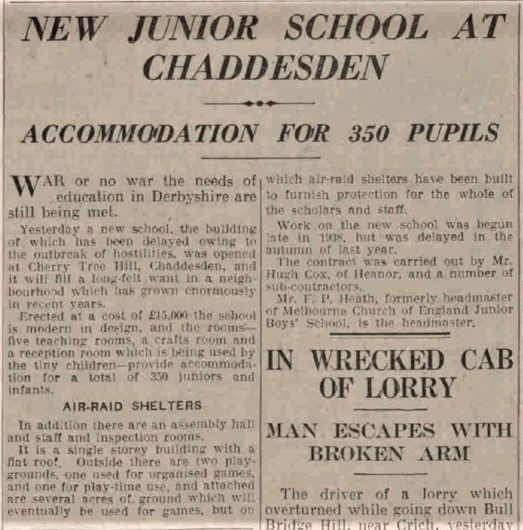 Newspaper from our official opening in 1940